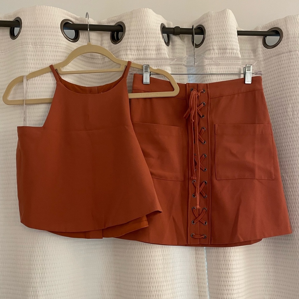 Lovers + Friends Orange Two Piece Set